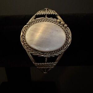 Sterling Silver and Mother of Pearl Cuff Bracelet
